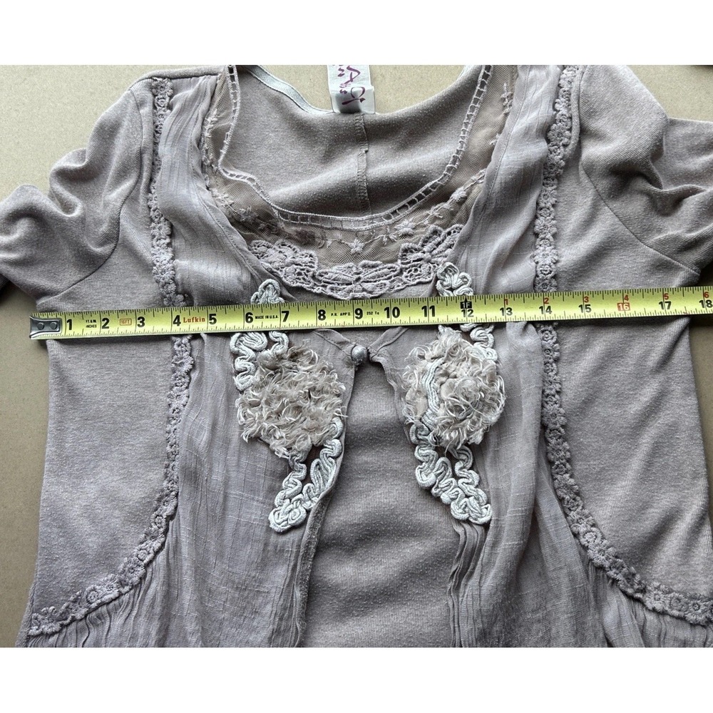 Pretty Angel Womens S Lt. Brown Lace  Layered Ethereal Coquette Tunic/Dress Boho - Picture 13 of 14